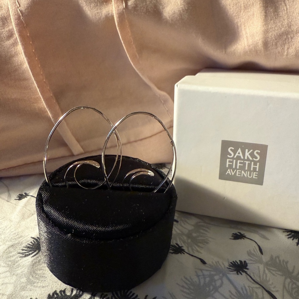 Saks Fifth Avenue Elegant Silver Earrings